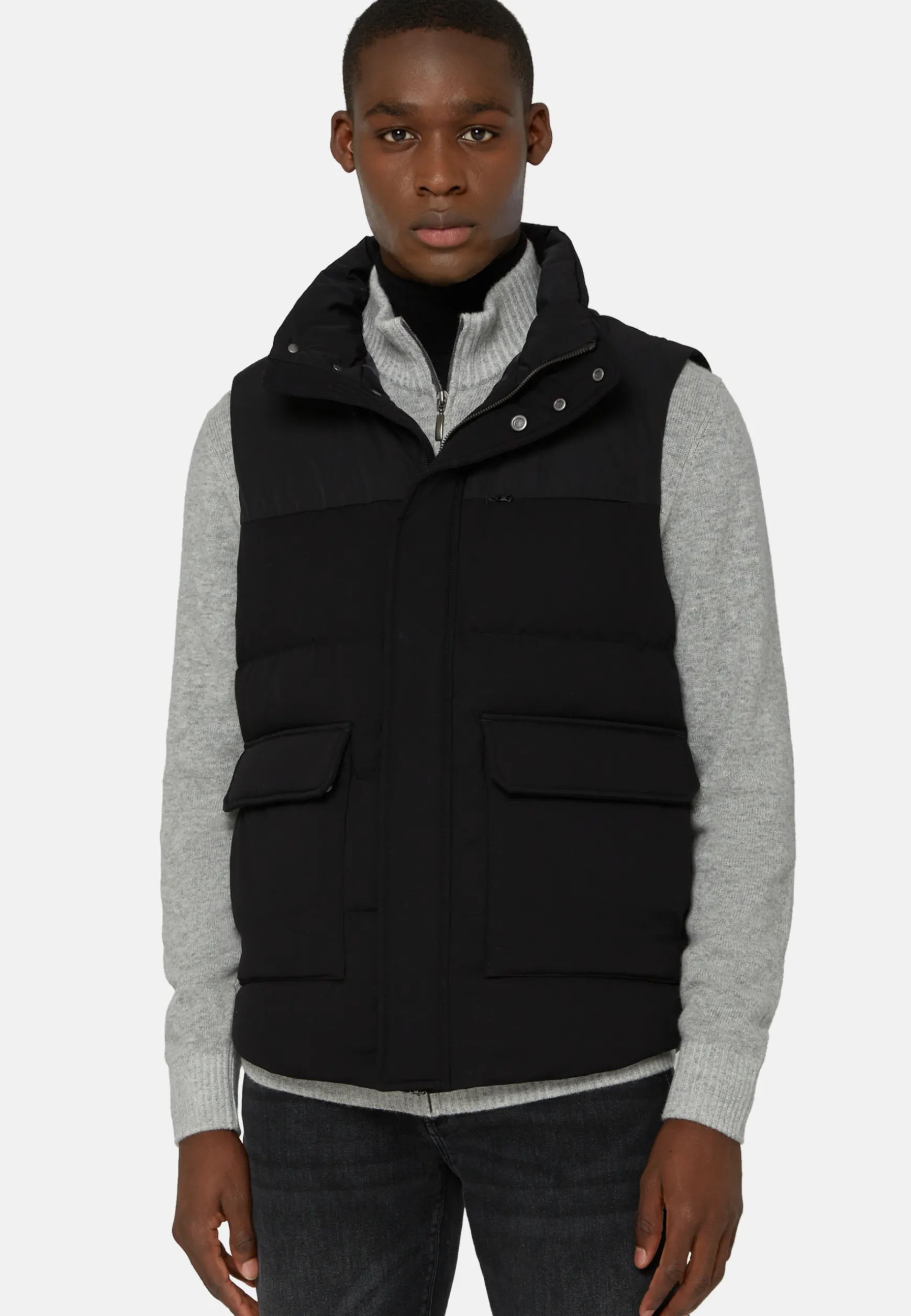 Down-Filled Nylon Waistcoat With Hood|Boggi Milano Discount
