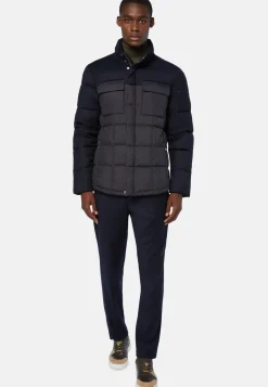 Flyn Flannel and Feather Tech Bomber Jacket|Boggi Milano Fashion