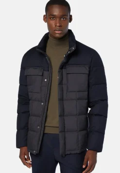 Flyn Flannel and Feather Tech Bomber Jacket|Boggi Milano Fashion