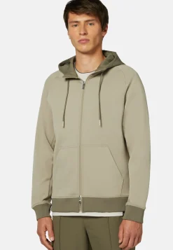 Full Zip Hoodie In Light Recycled Scuba|Boggi Milano Clearance