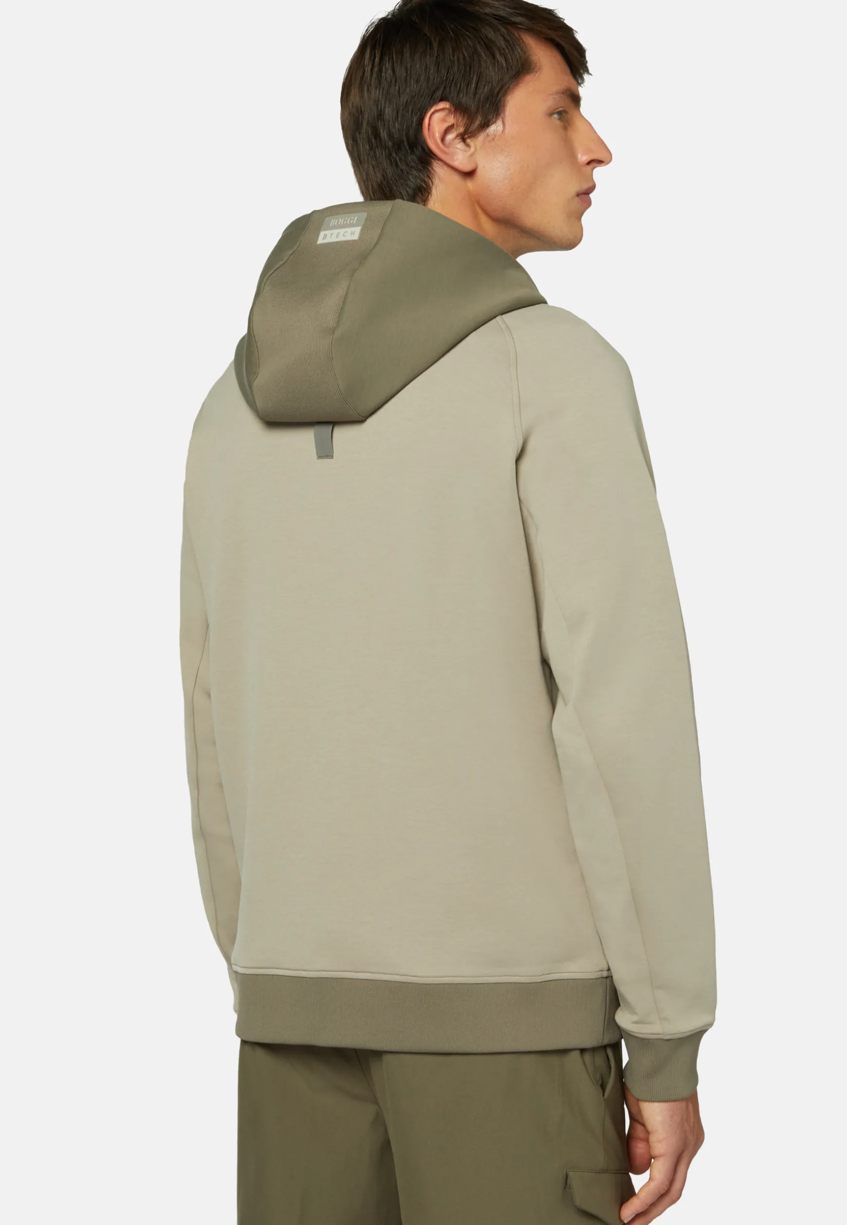 Full Zip Hoodie In Light Recycled Scuba|Boggi Milano Clearance
