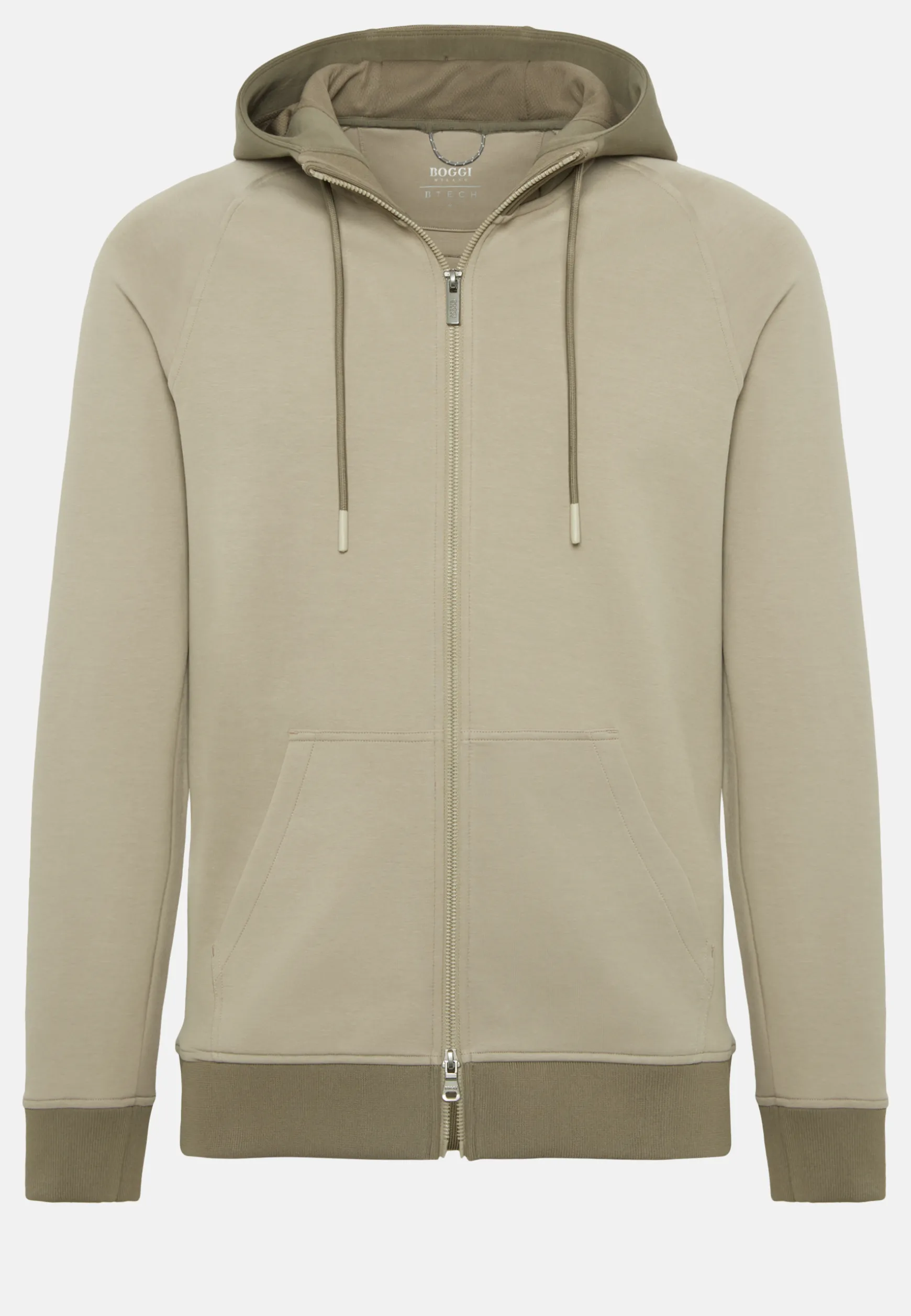 Full Zip Hoodie In Light Recycled Scuba|Boggi Milano Clearance