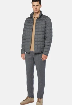 Goose Down Flannel Bomber Jacket|Boggi Milano Clearance