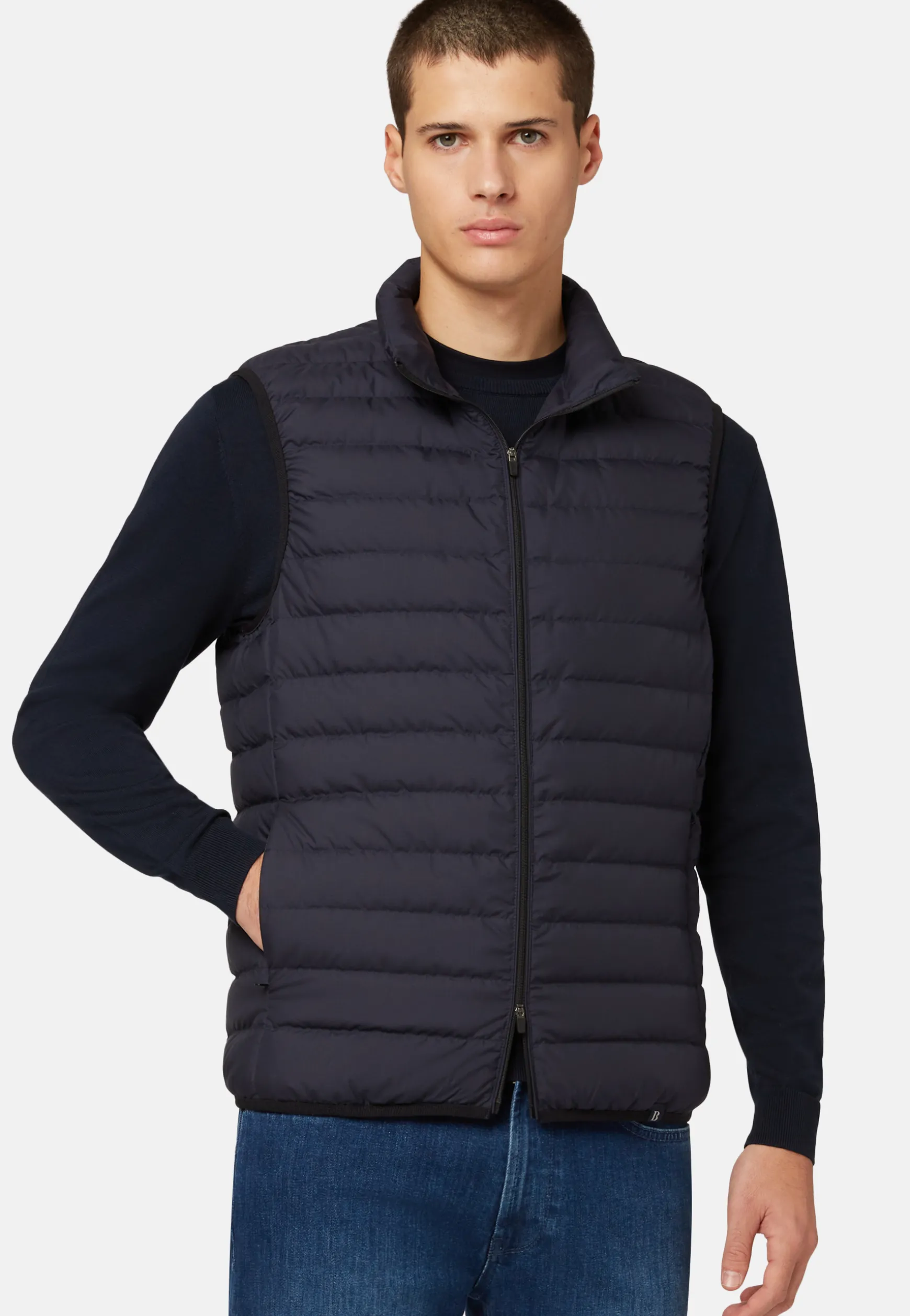 Goose Down Recycled Fabric Waistcoat|Boggi Milano Cheap