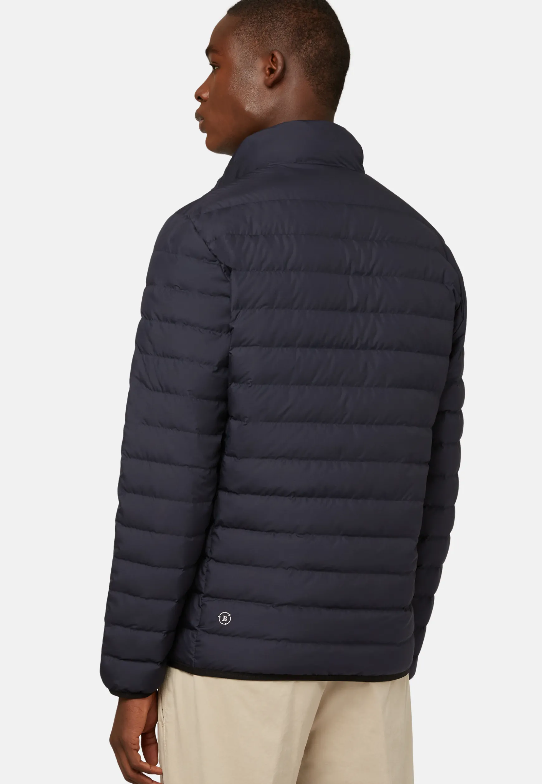 Goose Down Recycled Fabric Bomber Jacket|Boggi Milano Best