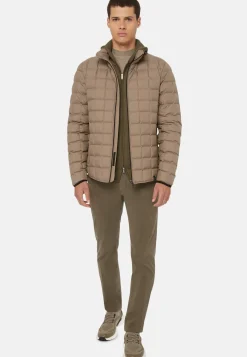 Goose Down Recycled Fabric Bomber Jacket|Boggi Milano Shop