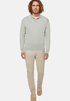 Cotton Open Neck Polo Jumper|Boggi Milano Cheap