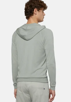 Full Zip Hooded Jumper In Merino Wool|Boggi Milano Store