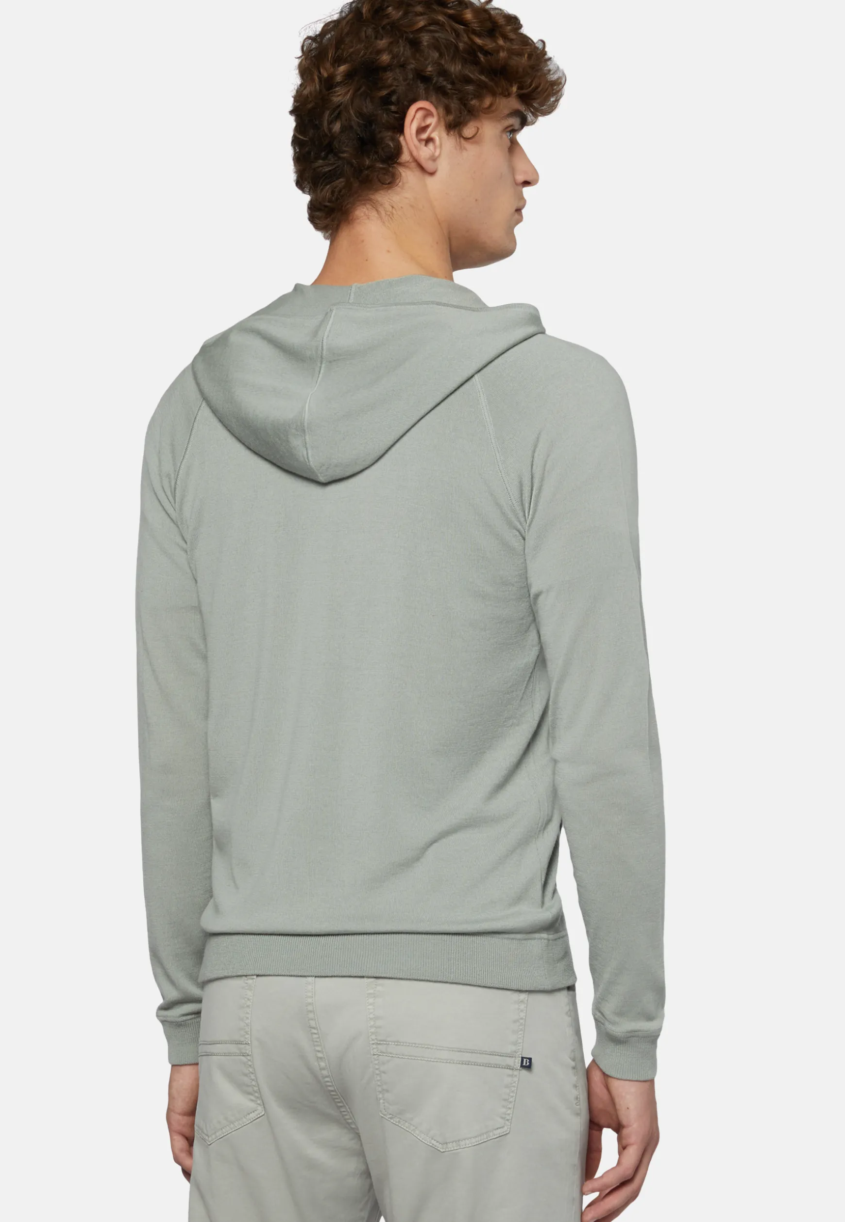 Full Zip Hooded Jumper In Merino Wool|Boggi Milano Store