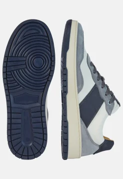 Grey and Navy Blue Leather Trainers|Boggi Milano Best
