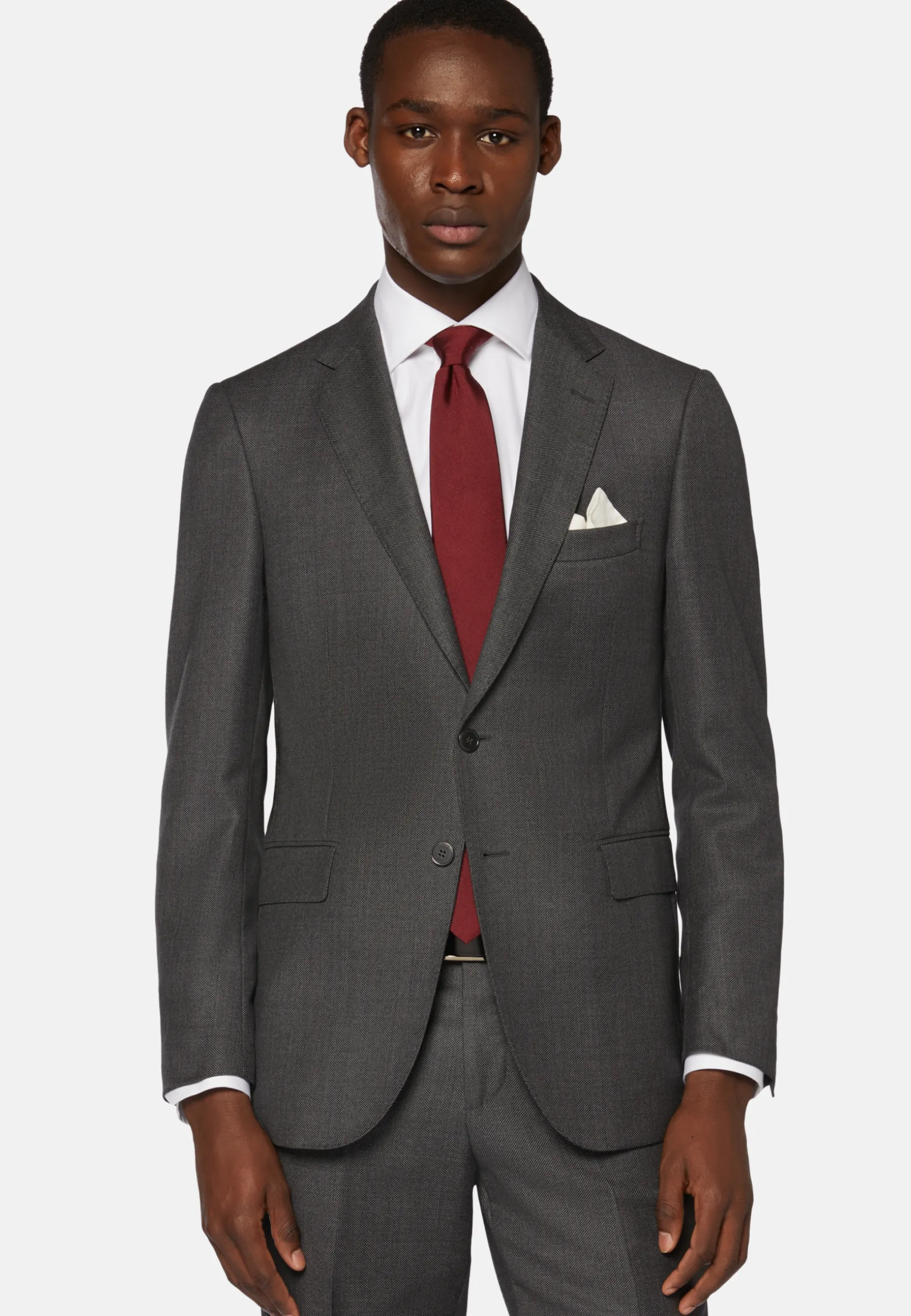 Grey Birdseye Jacket In Super 110 Wool|Boggi Milano Fashion