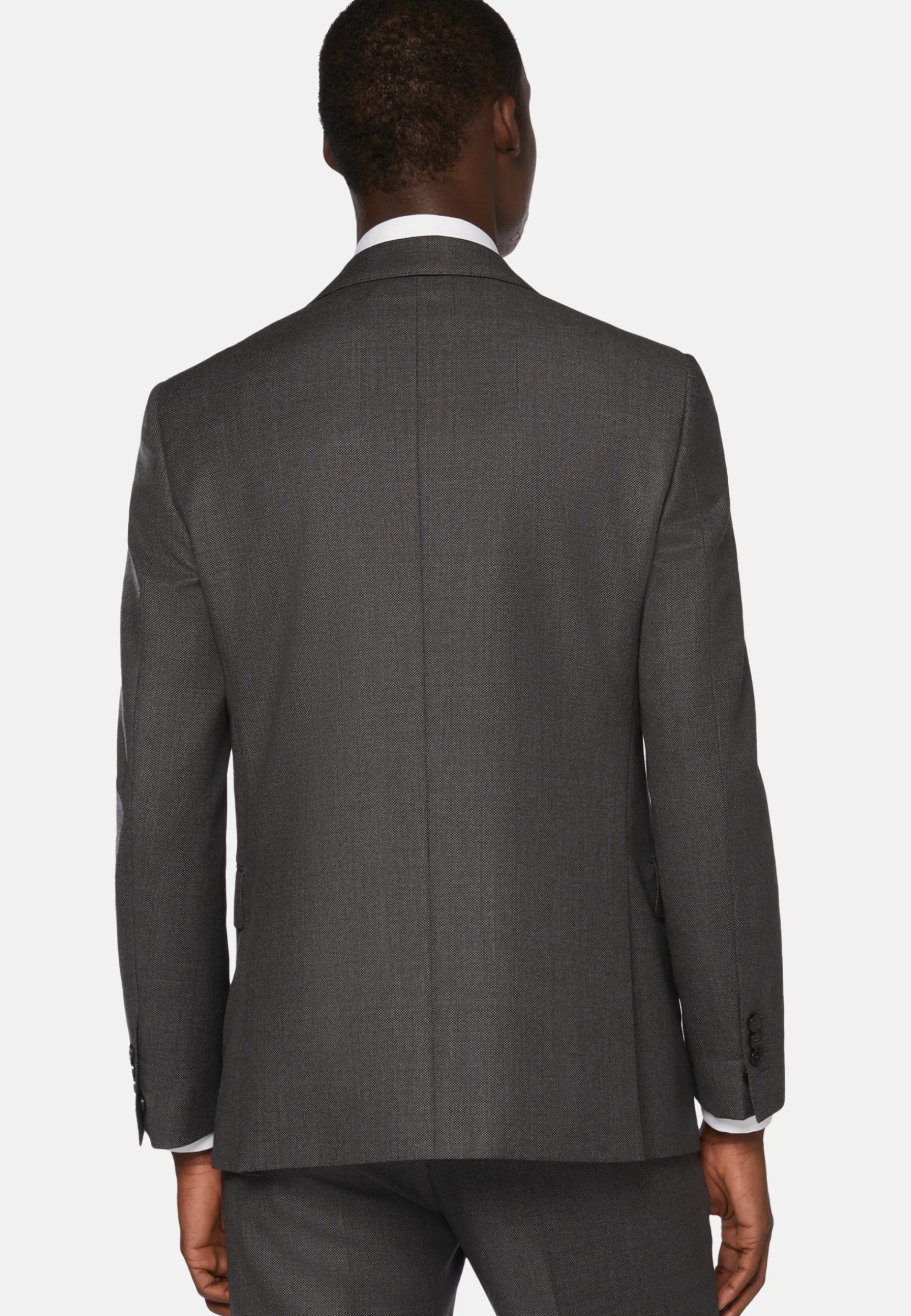 Grey Birdseye Jacket In Super 110 Wool|Boggi Milano Fashion
