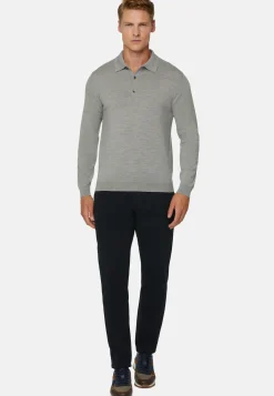 Merino Wool Knitted Polo Shirt|Boggi Milano Outlet