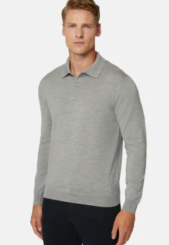 Merino Wool Knitted Polo Shirt|Boggi Milano Outlet