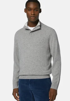 Wool/Cashmere Half Zip Jumper|Boggi Milano Hot