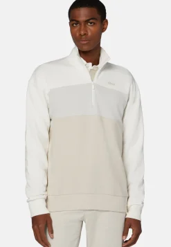 Half Zip Sweatshirt In Organic Cotton Blend|Boggi Milano Cheap