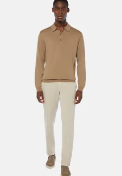 Merino Wool Knitted Polo Shirt|Boggi Milano Discount