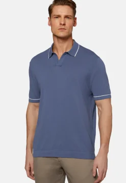 Cotton Crepe Knit Polo Shirt|Boggi Milano Best Sale