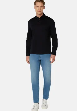 Light Blue Stretch Denim Jeans|Boggi Milano Outlet