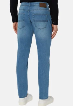 Light Blue Stretch Denim Jeans|Boggi Milano Outlet