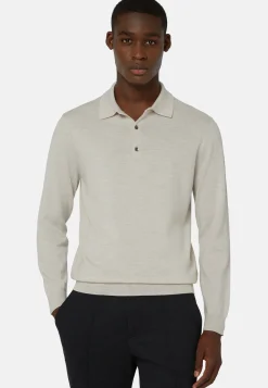 Merino Wool Knitted Polo Shirt|Boggi Milano Online