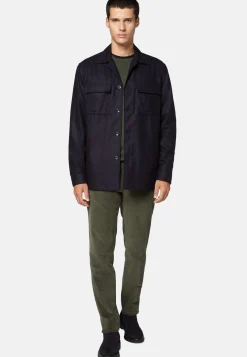 Link Shirt Jacket in Wool Flannel|Boggi Milano Best Sale