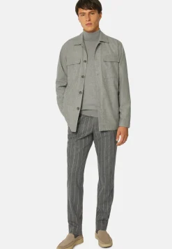 Link Shirt Jacket in Wool Flannel|Boggi Milano Discount