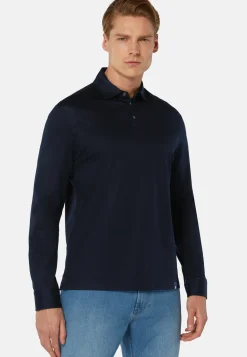 Long Sleeved Regular Fit Polo Shirt In Pima Cotton Jersey|Boggi Milano Best Sale