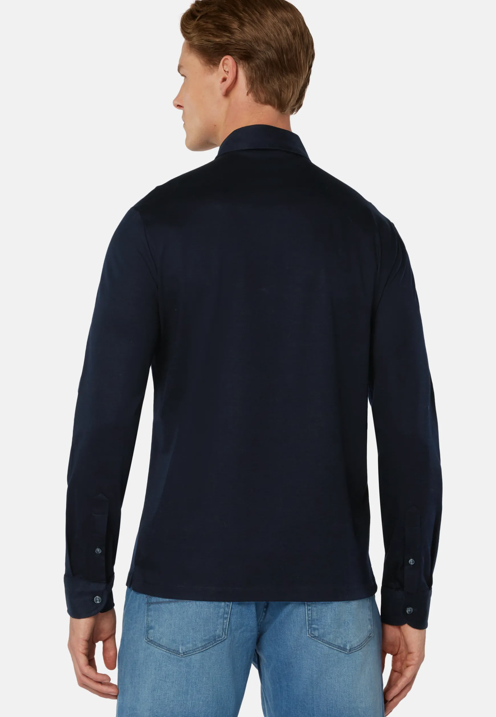Long Sleeved Regular Fit Polo Shirt In Pima Cotton Jersey|Boggi Milano Best Sale