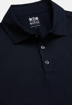 Long Sleeved Regular Fit Polo Shirt In Pima Cotton Jersey|Boggi Milano Best Sale