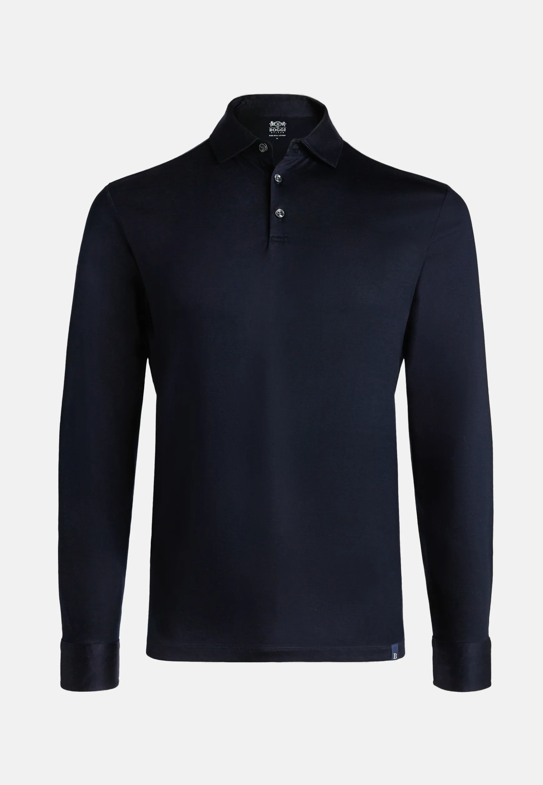 Long Sleeved Regular Fit Polo Shirt In Pima Cotton Jersey|Boggi Milano Best Sale