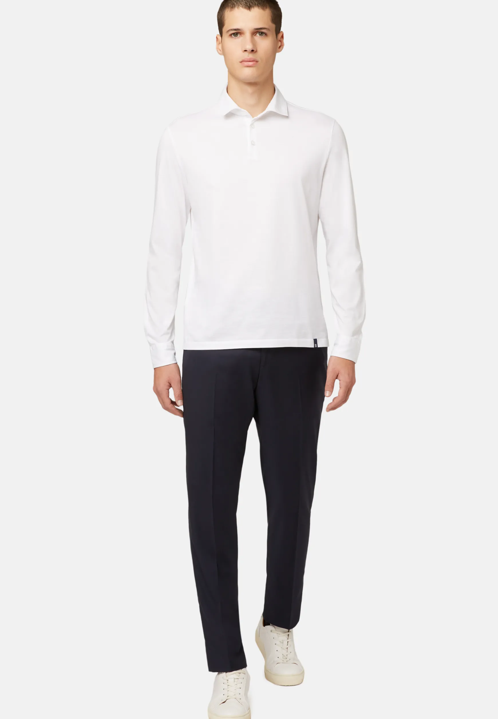 Long Sleeved Regular Fit Polo Shirt In Pima Cotton Jersey|Boggi Milano Cheap