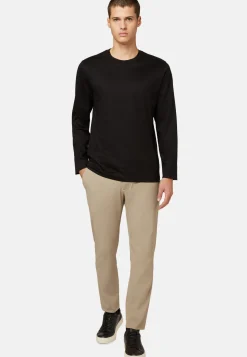Long-sleeved Pima Cotton Jersey T-shirt|Boggi Milano Clearance