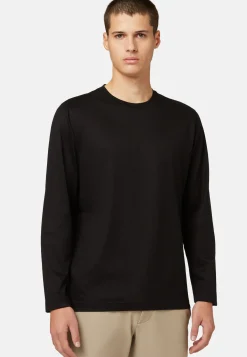 Long-sleeved Pima Cotton Jersey T-shirt|Boggi Milano Clearance
