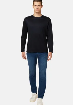 Long-sleeved Pima Cotton Jersey T-shirt|Boggi Milano Fashion