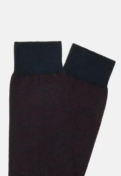 Macro Herringbone pattern Socks in Organic Cotton|Boggi Milano Shop