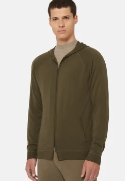 Full Zip Hooded Jumper in Superfine Merino Wool|Boggi Milano Clearance