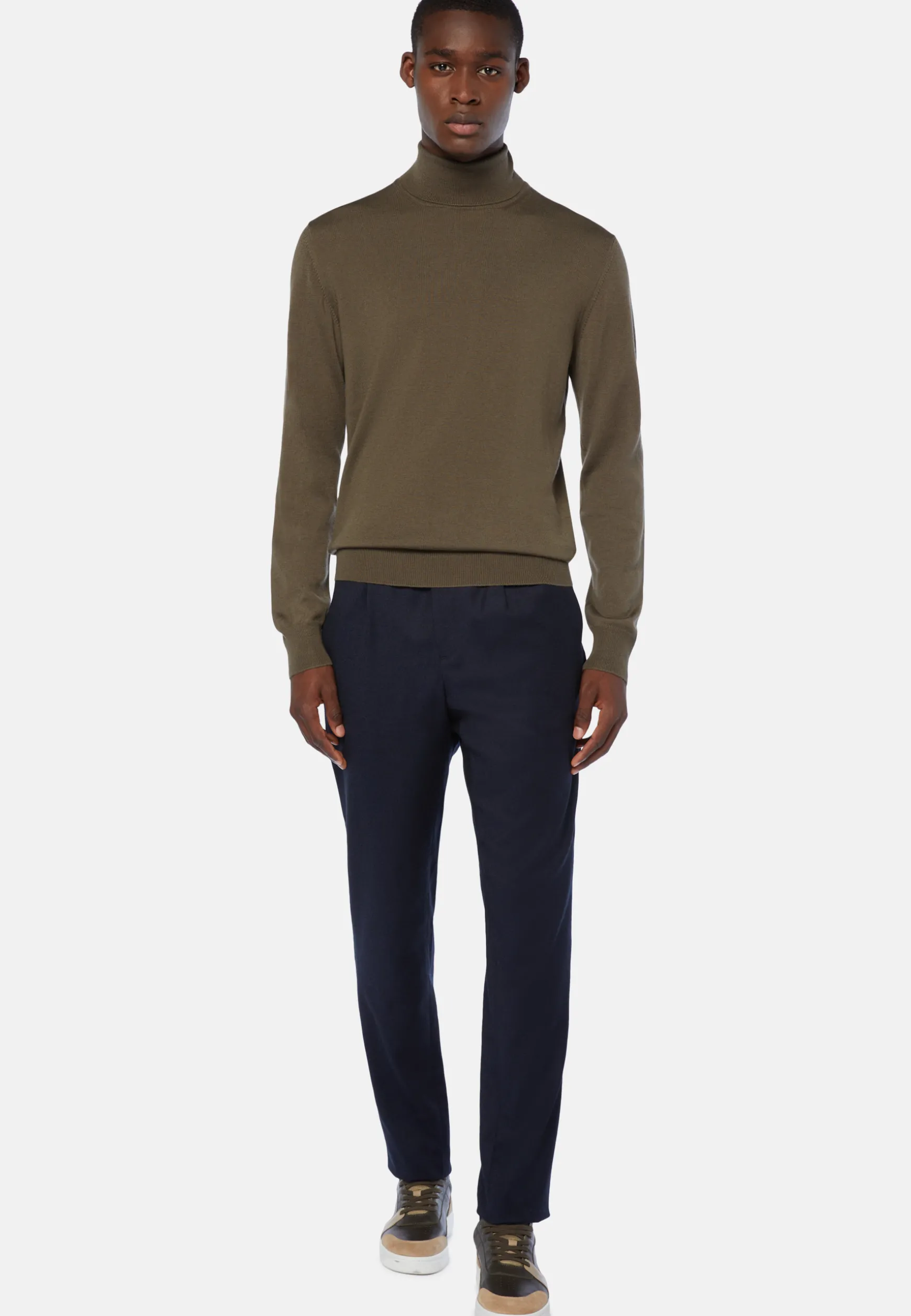 Merino Wool Polo Neck Jumper|Boggi Milano Online