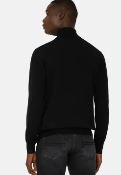 Navy Merino Wool Polo Neck Jumper|Boggi Milano Hot