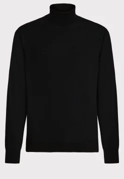 Navy Merino Wool Polo Neck Jumper|Boggi Milano Hot