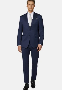 Navy Pinpoint Pure Wool Suit|Boggi Milano Best Sale