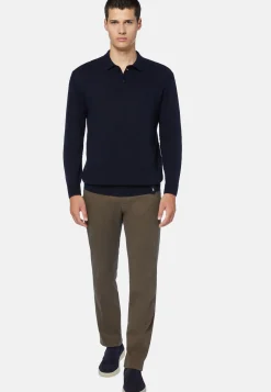 Navy Polo Neck Jumper in a Cashmere Blend|Boggi Milano Fashion