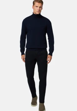 Navy Polo Neck Jumper in Cashmere|Boggi Milano Cheap