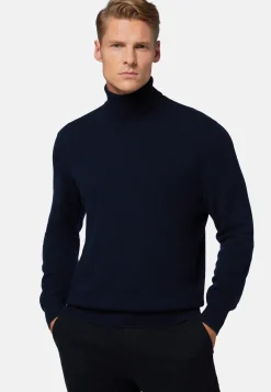 Navy Polo Neck Jumper in Cashmere|Boggi Milano Cheap
