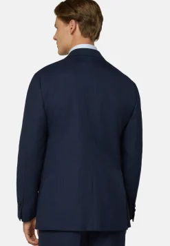Navy Prince of Wales Check Suit in Super 130 Wool|Boggi Milano New