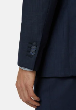 Navy Prince of Wales Check Suit in Super 130 Wool|Boggi Milano New