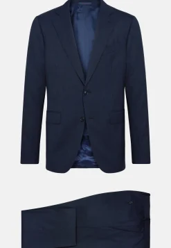 Navy Prince of Wales Check Suit in Super 130 Wool|Boggi Milano New
