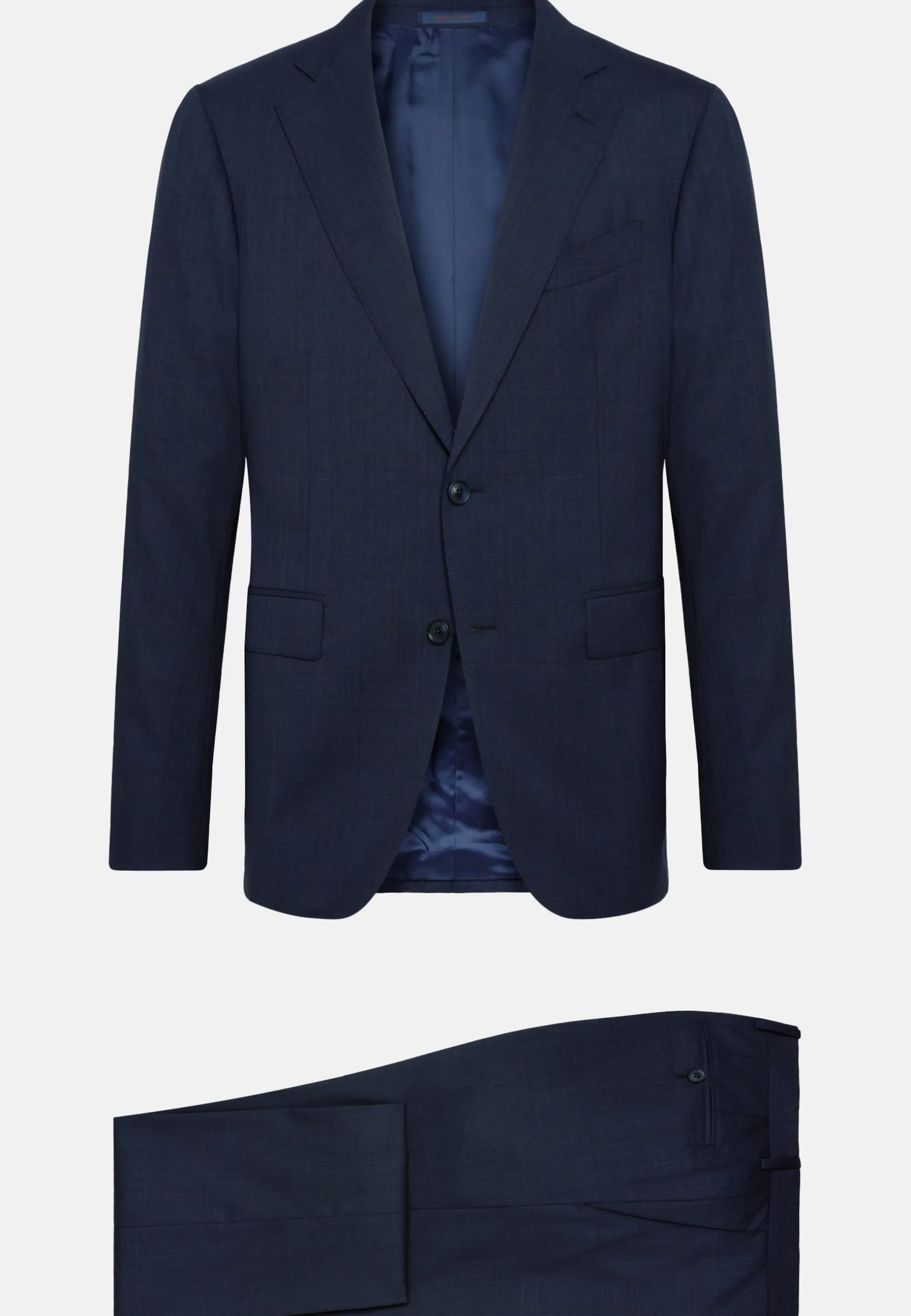 Navy Prince of Wales Check Suit in Super 130 Wool|Boggi Milano New