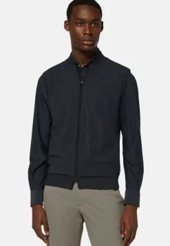 Navy Recycled and Technical Jersey Waistcoat|Boggi Milano Discount
