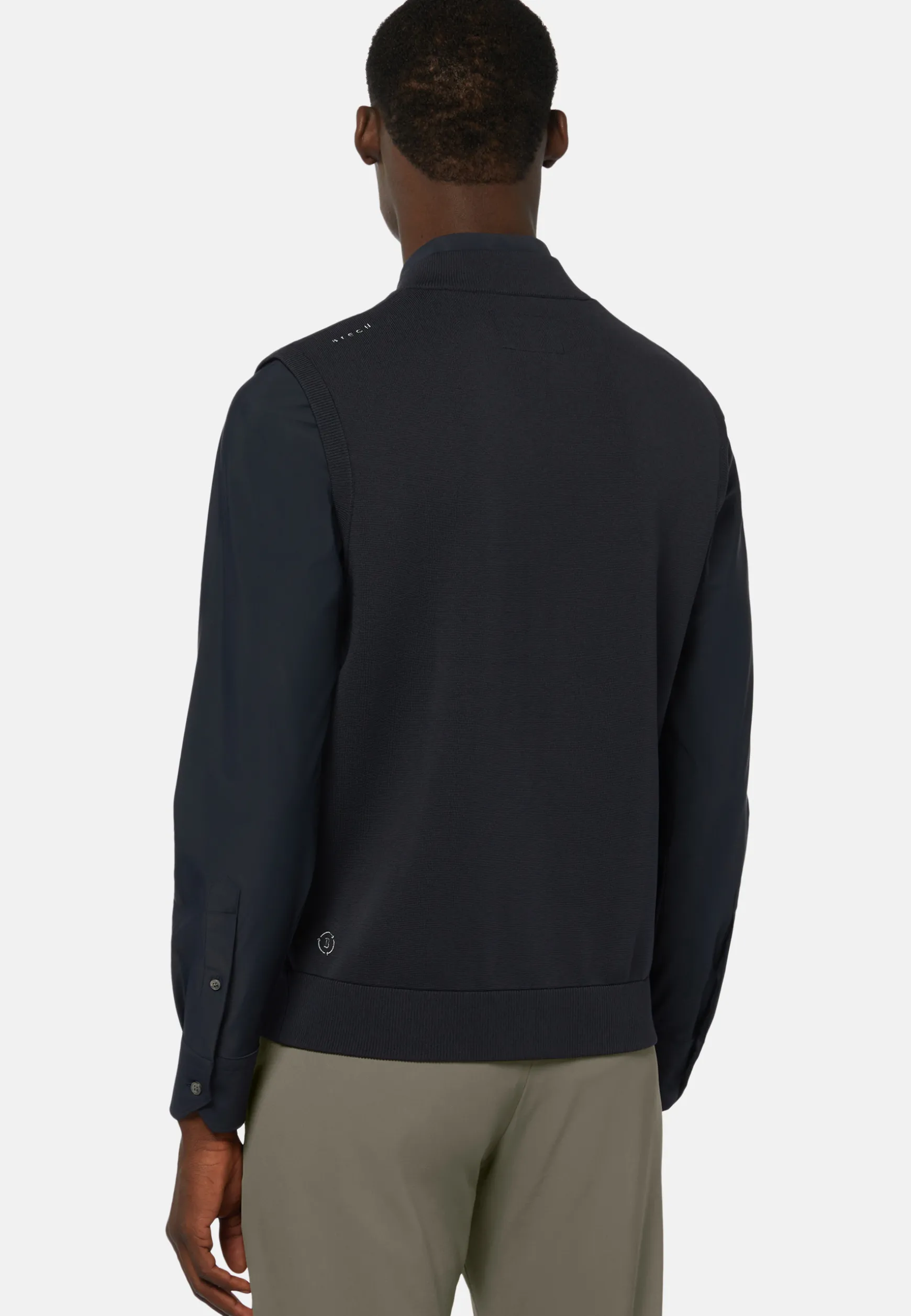 Navy Recycled and Technical Jersey Waistcoat|Boggi Milano Discount